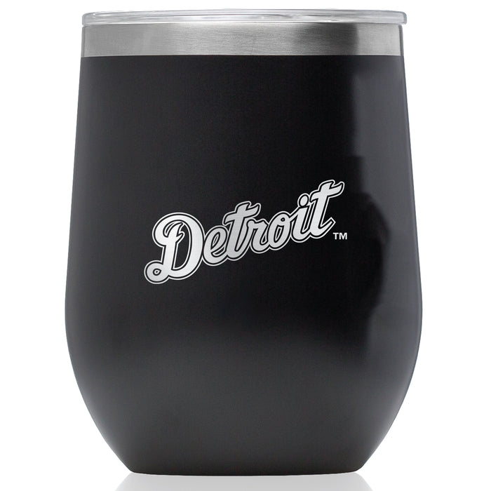 Corkcicle Stemless Wine Glass with Detroit Tigers Wordmark Etched Logo