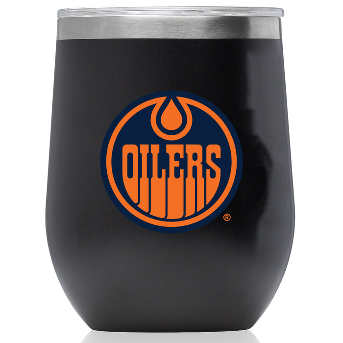 Corkcicle Stemless Wine Glass with Edmonton Oilers Secondary Logo