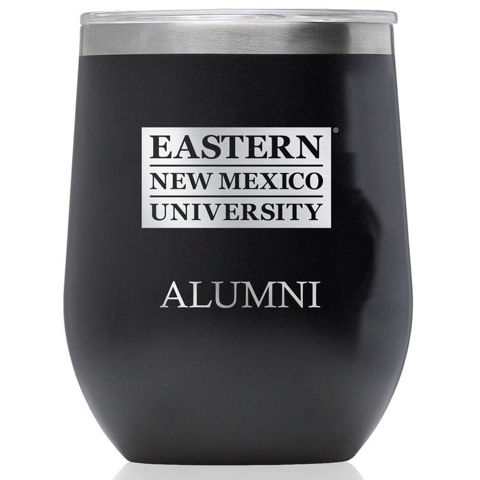 Corkcicle Stemless Wine Glass with Eastern New Mexico Greyhounds Alumnit Primary Logo