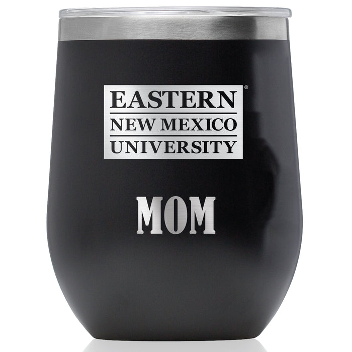 Corkcicle Stemless Wine Glass with Eastern New Mexico Greyhounds Mom Primary Logo