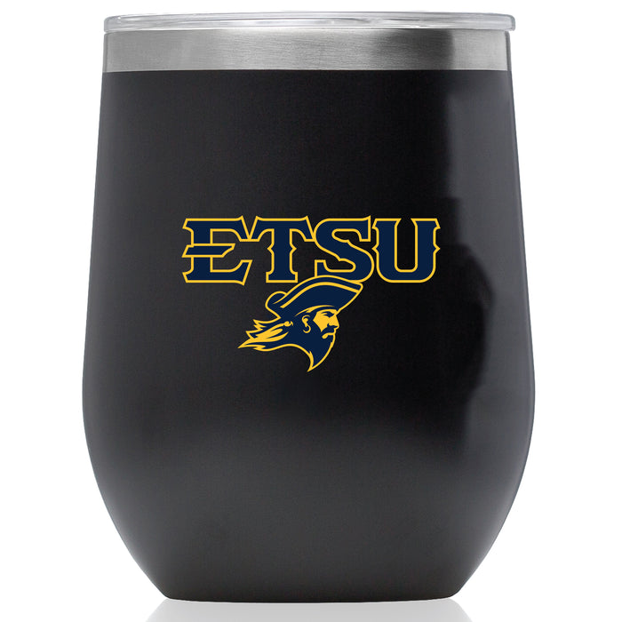 Corkcicle Stemless Wine Glass with Eastern Tennessee State Buccaneers Secondary Logo