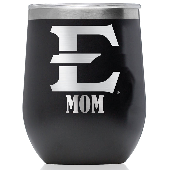 Corkcicle Stemless Wine Glass with Eastern Tennessee State Buccaneers Mom Primary Logo