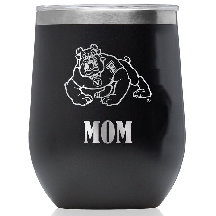 Corkcicle Stemless Wine Glass with Fresno State Bulldogs Mom Primary Logo