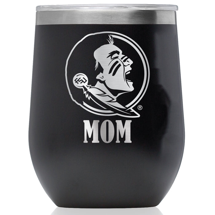 Corkcicle Stemless Wine Glass with Florida State Seminoles Mom Primary Logo
