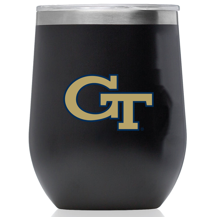 Corkcicle Stemless Wine Glass with Georgia Tech Yellow Jackets Primary Logo