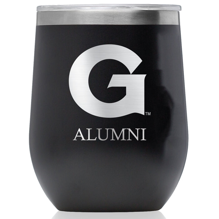 Corkcicle Stemless Wine Glass with Georgetown Hoyas Alumnit Primary Logo