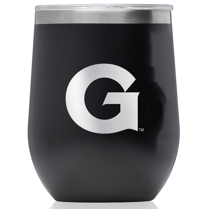 Corkcicle Stemless Wine Glass with Georgetown Hoyas Primary Logo