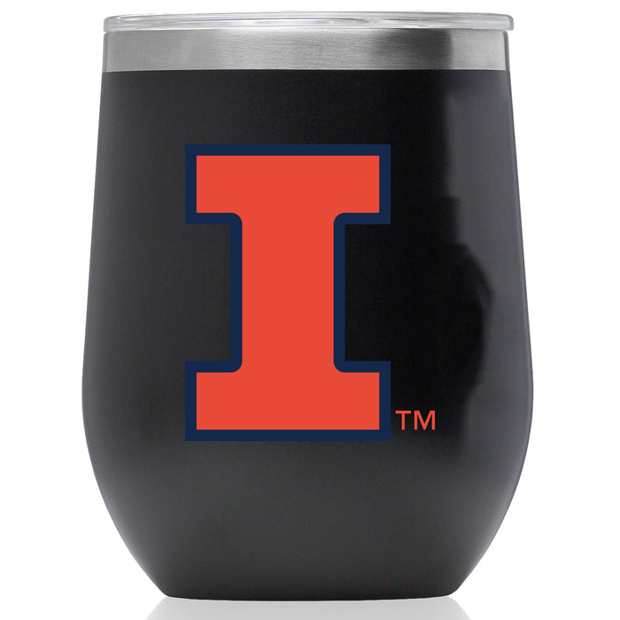 Corkcicle Stemless Wine Glass with Illinois Fighting Illini Primary Logo