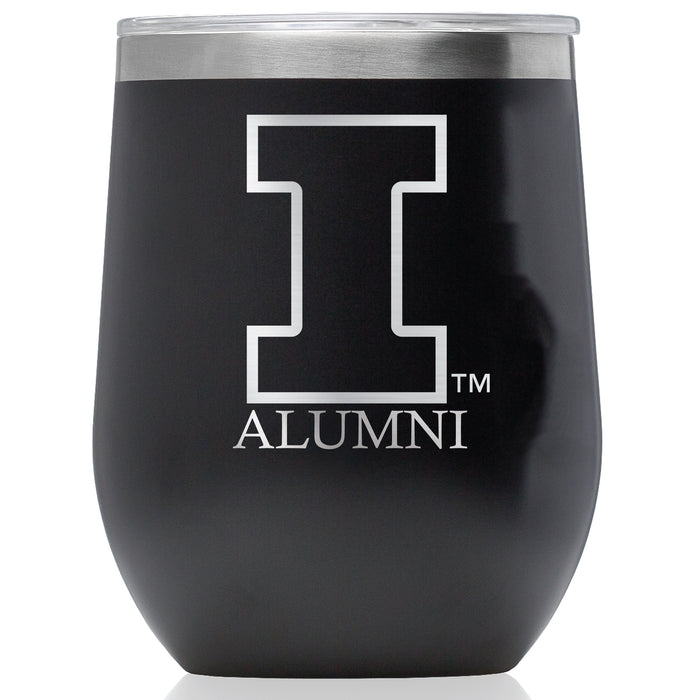 Corkcicle Stemless Wine Glass with Illinois Fighting Illini Alumnit Primary Logo