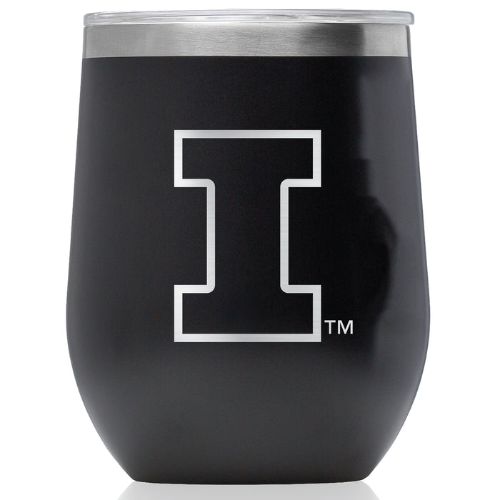 Corkcicle Stemless Wine Glass with Illinois Fighting Illini Primary Logo