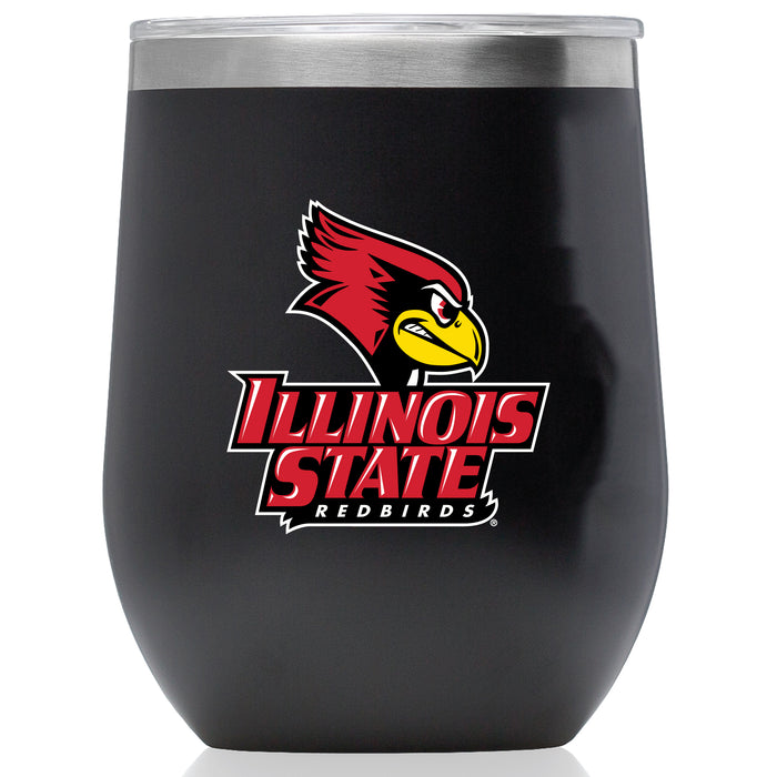 Corkcicle Stemless Wine Glass with Illinois State Redbirds Secondary Logo