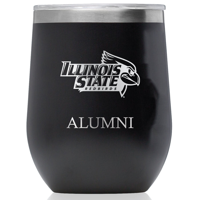 Corkcicle Stemless Wine Glass with Illinois State Redbirds Alumnit Primary Logo