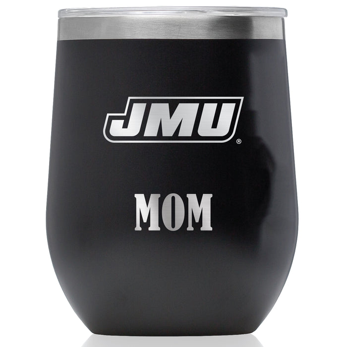 Corkcicle Stemless Wine Glass with James Madison Dukes Mom Primary Logo