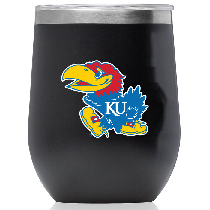 Corkcicle Stemless Wine Glass with Kansas Jayhawks Primary Logo