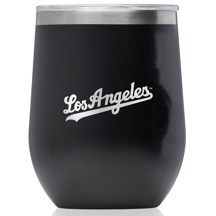 Corkcicle Stemless Wine Glass with Los Angeles Dodgers Wordmark Etched Logo