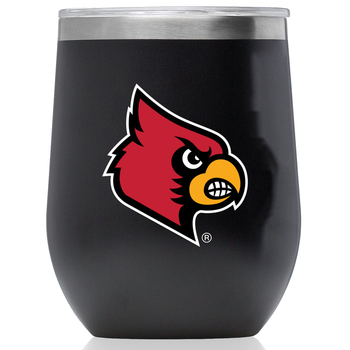 Corkcicle Stemless Wine Glass with Louisville Cardinals Primary Logo