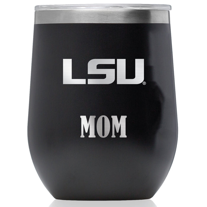 Corkcicle Stemless Wine Glass with LSU Tigers Mom Primary Logo