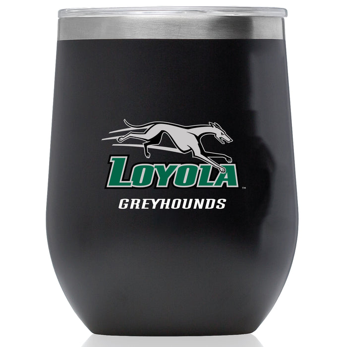 Corkcicle Stemless Wine Glass with Loyola Univ Of Maryland Hounds Primary Logo