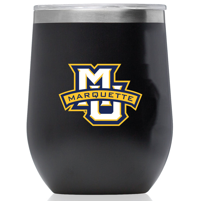 Corkcicle Stemless Wine Glass with Marquette Golden Eagles Primary Logo