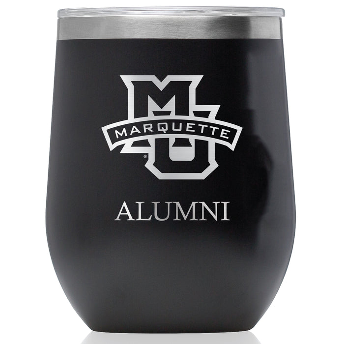 Corkcicle Stemless Wine Glass with Marquette Golden Eagles Alumnit Primary Logo