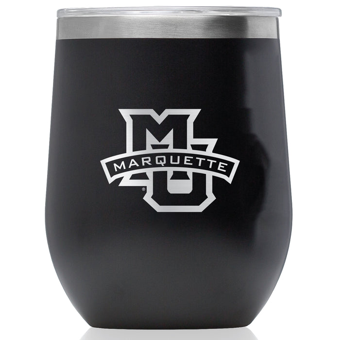 Corkcicle Stemless Wine Glass with Marquette Golden Eagles Primary Logo