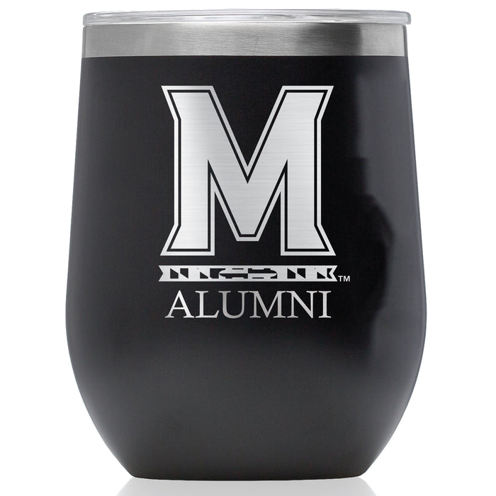 Corkcicle Stemless Wine Glass with Maryland Terrapins Alumnit Primary Logo