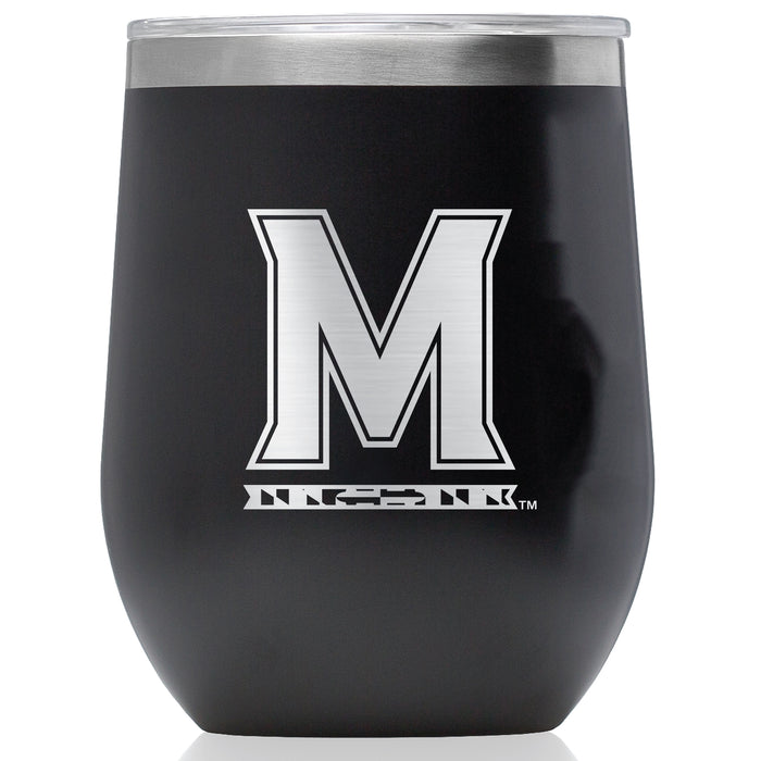 Corkcicle Stemless Wine Glass with Maryland Terrapins Primary Logo