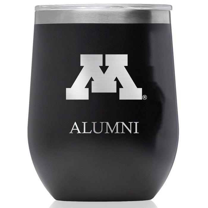Corkcicle Stemless Wine Glass with Minnesota Golden Gophers Alumnit Primary Logo