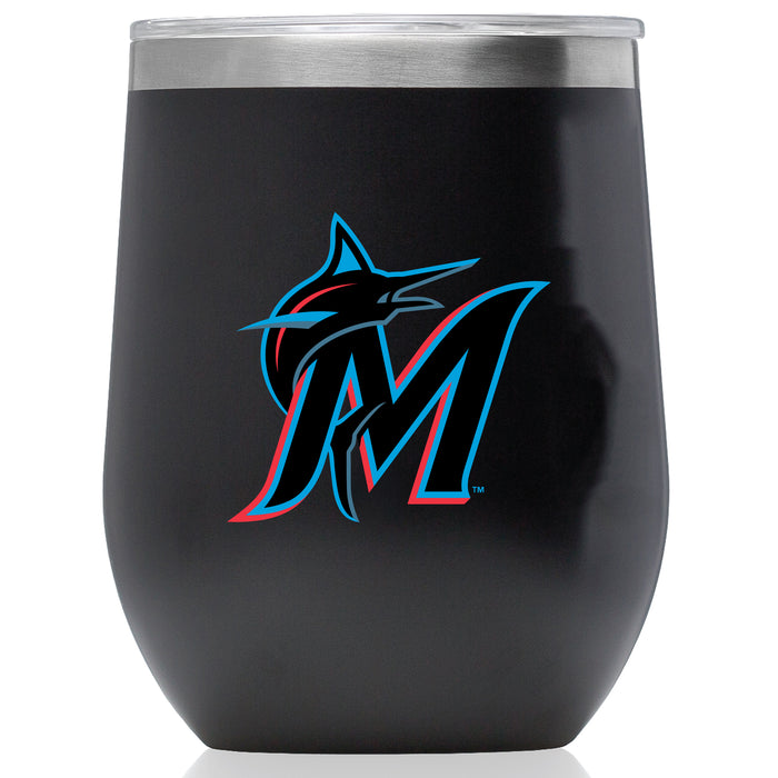 Corkcicle Stemless Wine Glass with Miami Marlins Secondary Logo