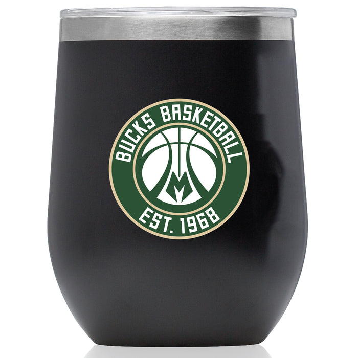 Corkcicle Stemless Wine Glass with Milwaukee Bucks Secondary Logo