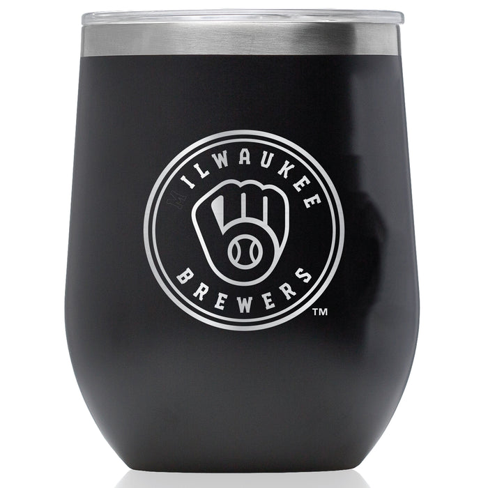 Corkcicle Stemless Wine Glass with Milwaukee Brewers Primary Logo