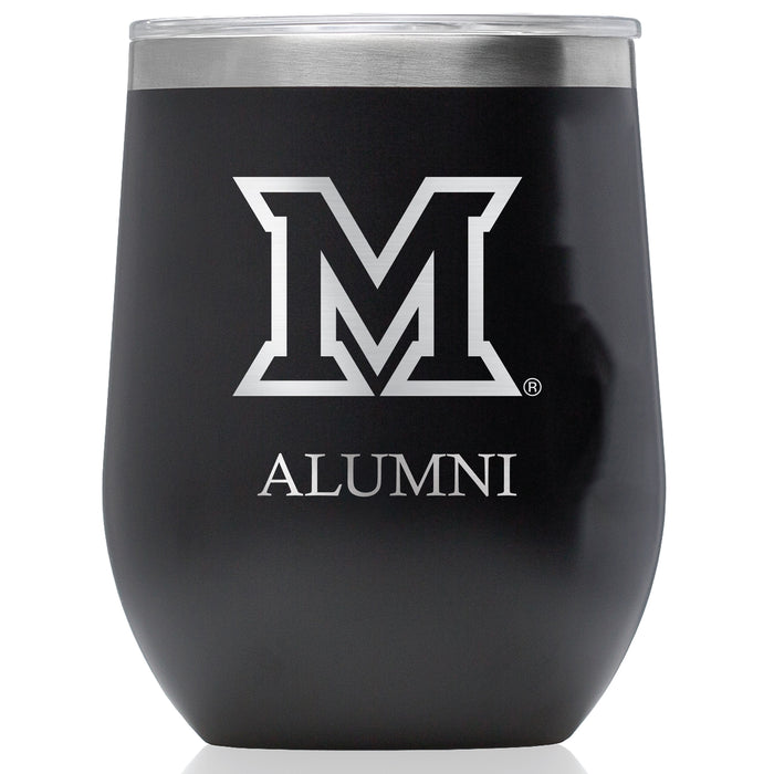 Corkcicle Stemless Wine Glass with Miami University RedHawks Alumnit Primary Logo