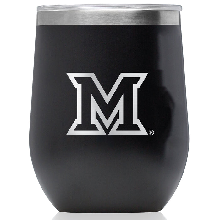 Corkcicle Stemless Wine Glass with Miami University RedHawks Primary Logo