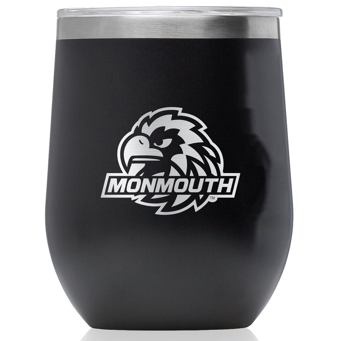 Corkcicle Stemless Wine Glass with Monmouth Hawks Primary Logo