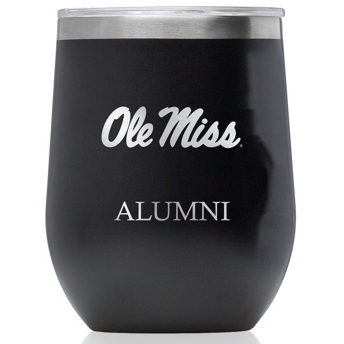 Corkcicle Stemless Wine Glass with Mississippi Ole Miss Alumnit Primary Logo
