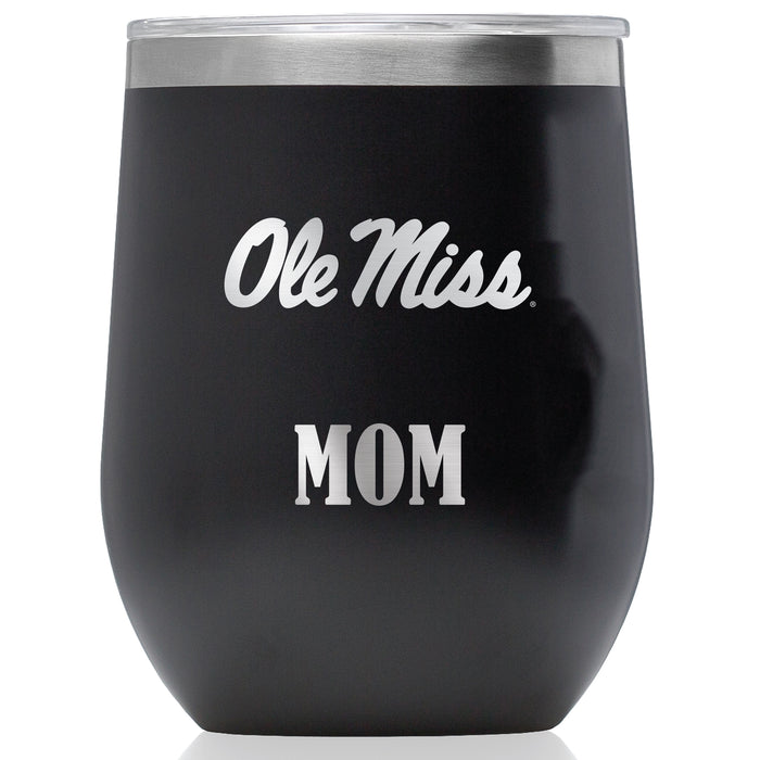 Corkcicle Stemless Wine Glass with Mississippi Ole Miss Mom Primary Logo