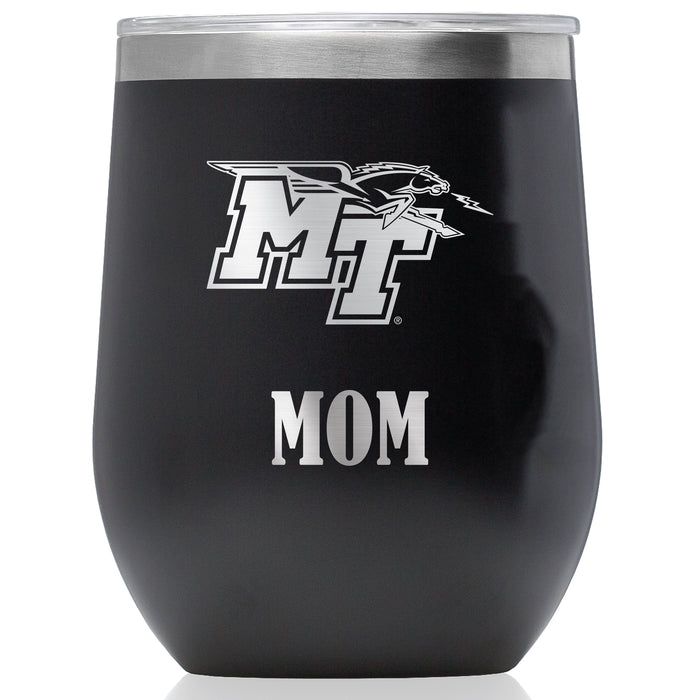 Corkcicle Stemless Wine Glass with Middle Tennessee State Blue Raiders Mom Primary Logo