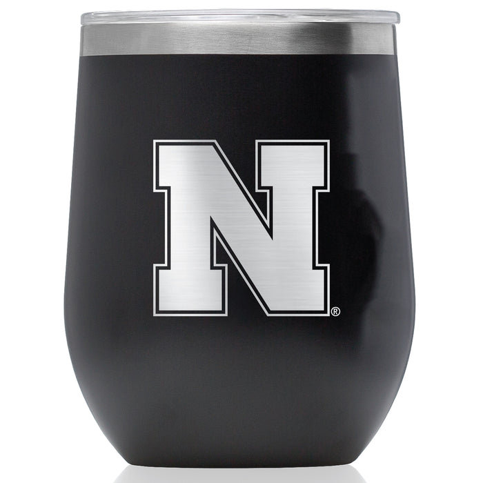 Corkcicle Stemless Wine Glass with Nebraska Cornhuskers Primary Logo