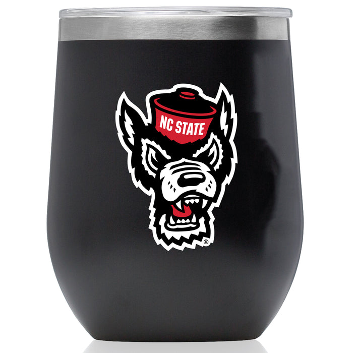 Corkcicle Stemless Wine Glass with NC State Wolfpack Wolf Head Logo