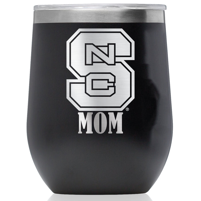 Corkcicle Stemless Wine Glass with NC State Wolfpack Mom Primary Logo