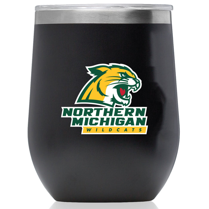 Corkcicle Stemless Wine Glass with Northern Michigan University Wildcats Primary Logo