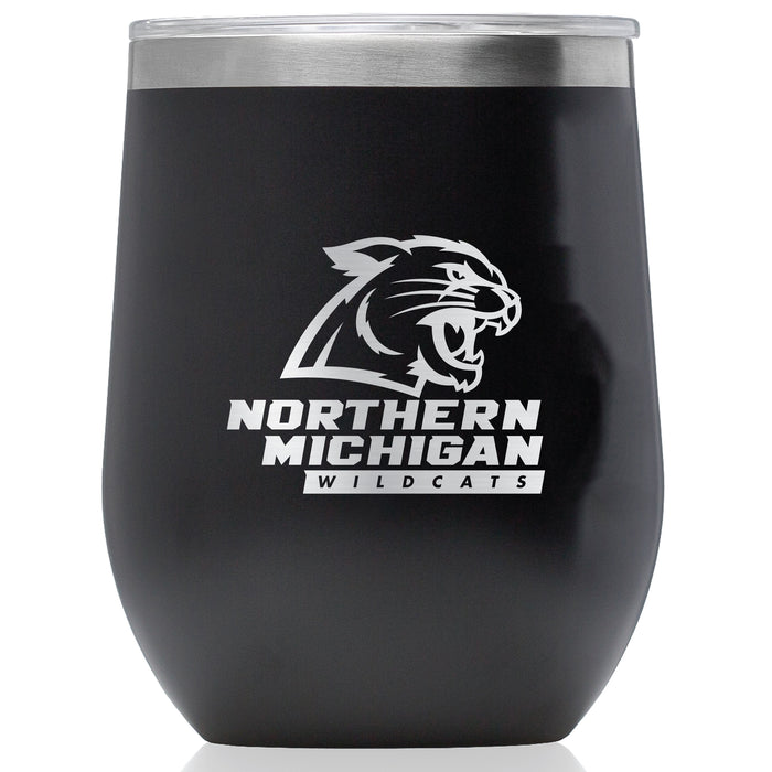 Corkcicle Stemless Wine Glass with Northern Michigan University Wildcats Primary Logo