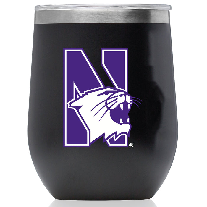 Corkcicle Stemless Wine Glass with Northwestern Wildcats Secondary Logo