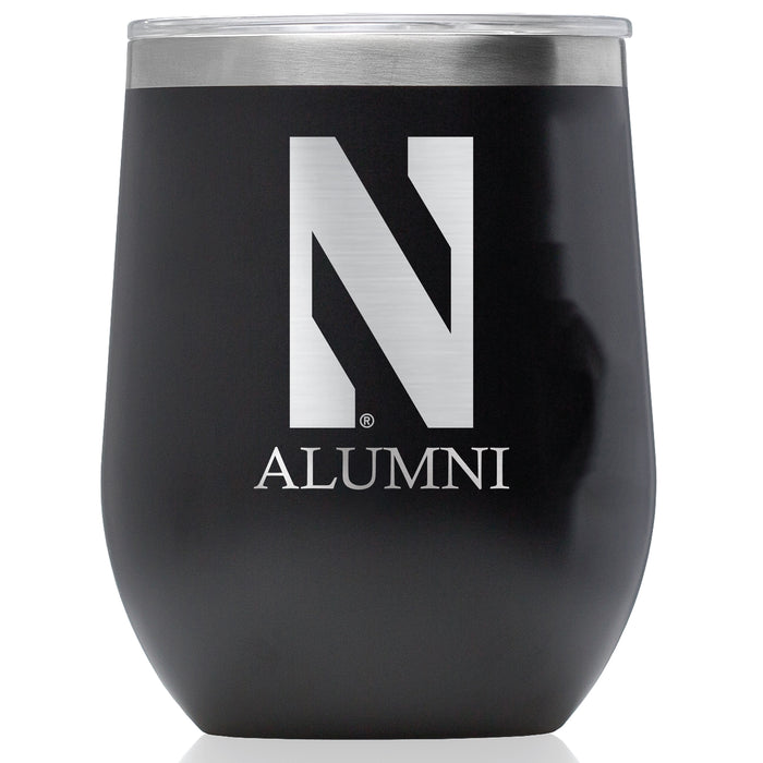 Corkcicle Stemless Wine Glass with Northwestern Wildcats Alumnit Primary Logo