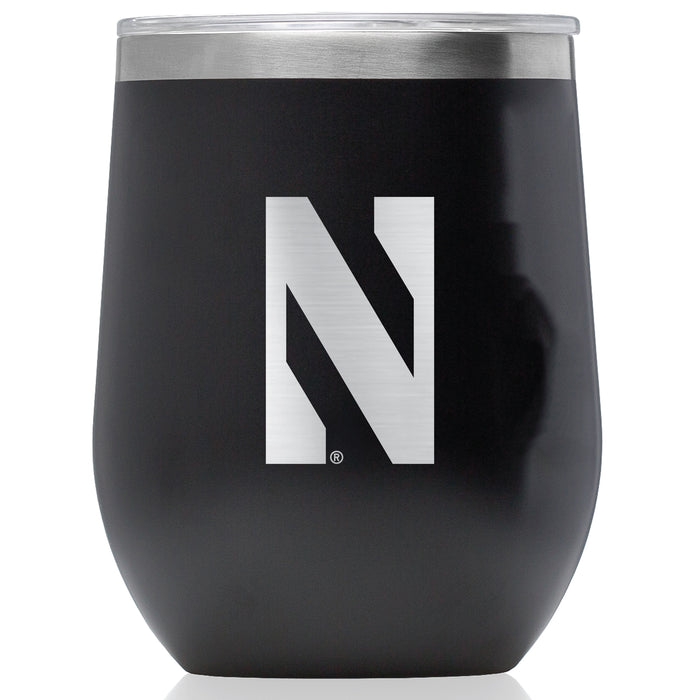 Corkcicle Stemless Wine Glass with Northwestern Wildcats Primary Logo