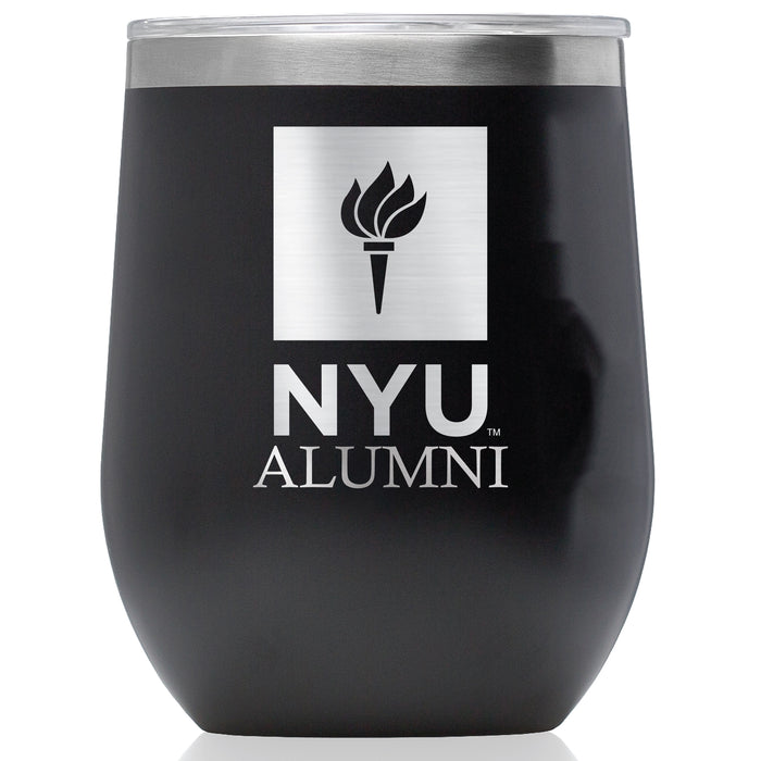 Corkcicle Stemless Wine Glass with NYU Alumnit Primary Logo