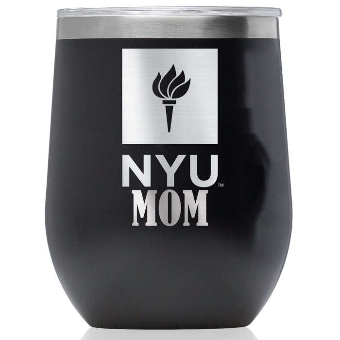 Corkcicle Stemless Wine Glass with NYU Mom Primary Logo