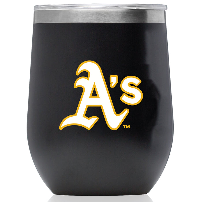 Corkcicle Stemless Wine Glass with Oakland Athletics Primary Logo