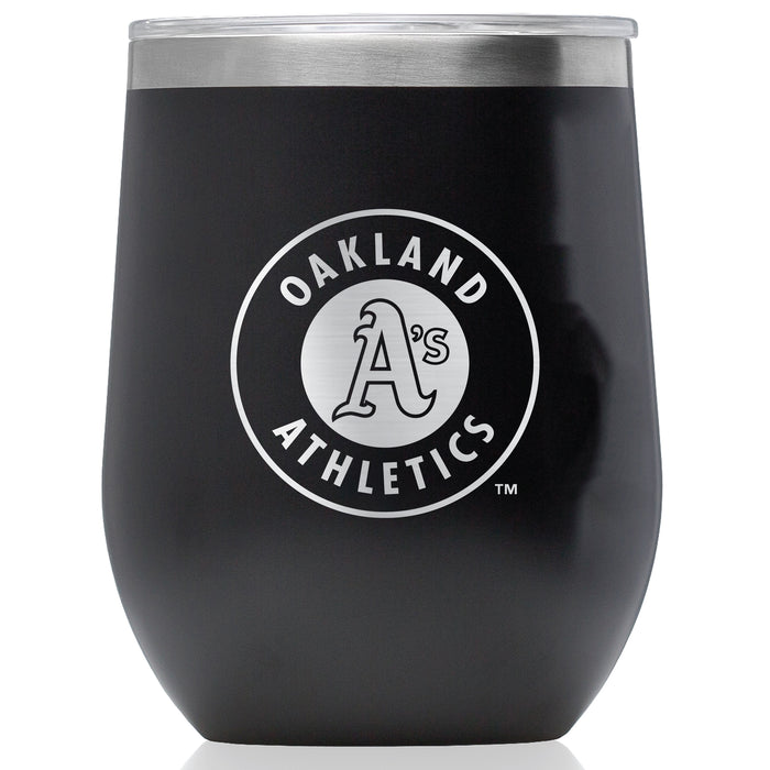 Corkcicle Stemless Wine Glass with Oakland Athletics Secondary Etched Logo