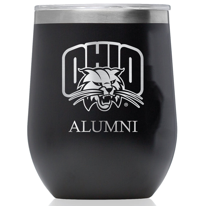 Corkcicle Stemless Wine Glass with Ohio University Bobcats Alumnit Primary Logo